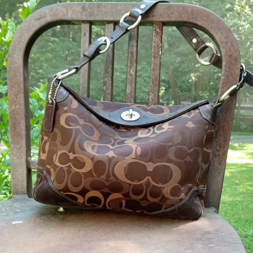 Coach Brown Patterned Shoulder Bag